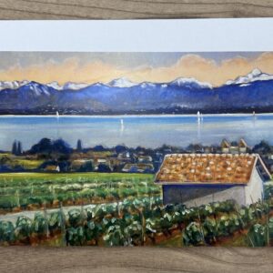Carte allongée simple avec enveloppe « Retrouvailles à Mont sur Rolle »